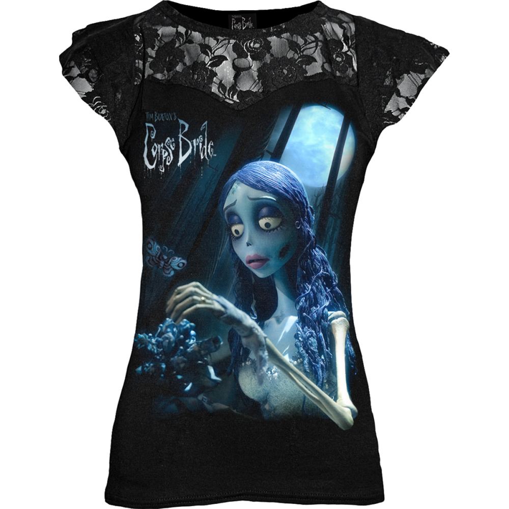 Spiral Corpse Bride - Glow in the Dark Top - Schwarz